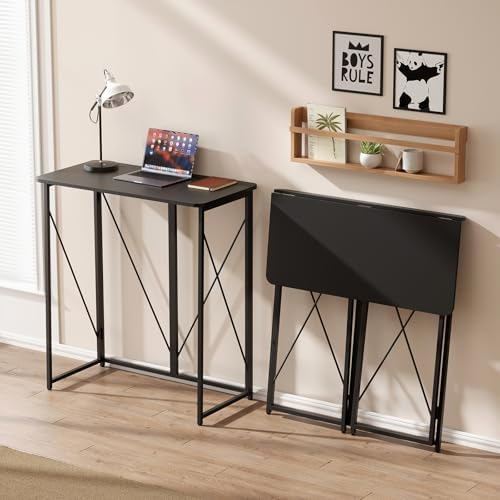 Folding Standing Desk, 39" Foldable Standing Desk, Collapsible Small Sit Stand Desk for Walking Pad Treadmill Home Office Living Room and Bedroom, 19.68" D x 39.37" W x 43.3" H, Black
