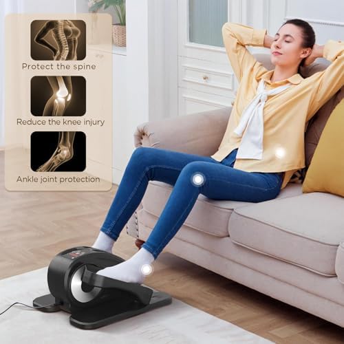 Tappio Under Desk Elliptical, Electric Foot Pedal Exerciser, Fully Assembled Seated Elliptical, Compact Portable Elliptical Machine Trainer with Remote Control, Mini Elliptical Leg Exerciser for Home