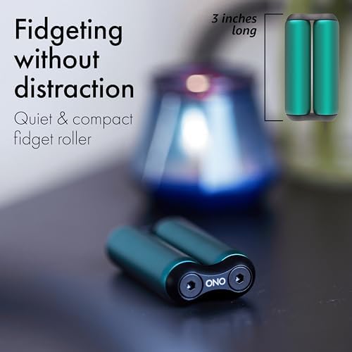 ONO Roller - Handheld Fidget Toy for Adults | Help Relieve Stress, Anxiety, Tension | Promotes Focus, Clarity | Compact, Portable Design (Teal, Junior Size - Aluminum)