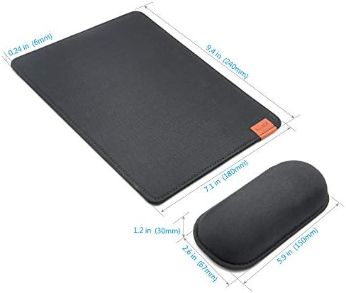SenseAGE Detachable Ergonomic Mouse Pad with Wrist Rest Support, Adjustable Placement for Pain Relief, Non-Slip Base, for Computer & Laptop, Office Desk Accessories, 9.7 x 7.3 in (Dark Grey)