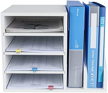 PAG-Mass Wood Desktop File Holder Organizer Mail Sorter for File Folders, Mails, Envelopes, Mailing Supplies or Magazines, White