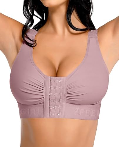 FeelinGirl Post Surgery Compression Bra for Women's Front Closure Bra