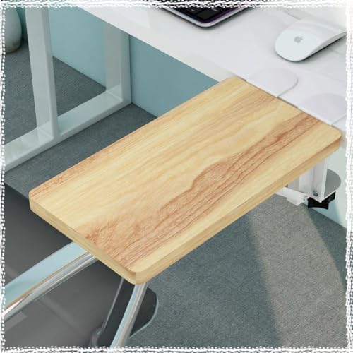 Foldable Clamp-On Desk Extender Tray with Wrist Rest - Ergonomic Keyboard Shelf for Computer Arm Support