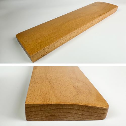Wooden Wrist Rest, Ergonomic Palm Rest for Mechanical Gaming Keyboard, 12.25 Inches/31cm, Compact, Thick (Beech)