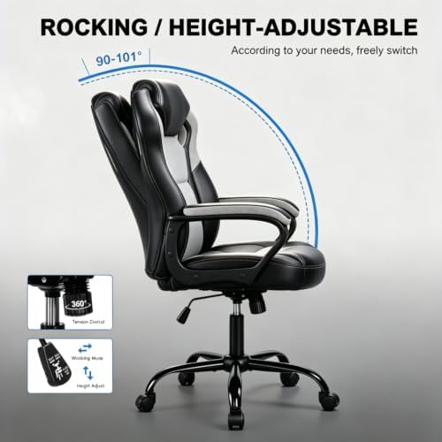 3 IN 1 Gaming Office Study Chair, Breathable Mesh Back Computer Desk Chair