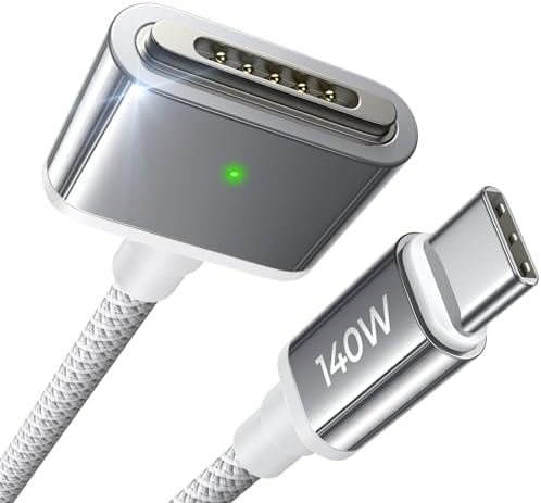 LISEN MacBook Charger USB-C to Magnetic 3 Cable (3.3FT) for M5/M4 MacBook Air Pro Charger, 140W Magnetic Safe 3 Cable for Pro (16"/14" 2025, 2024, 2023, 2021) Air (15''/13'' 2025, 2024, 2023, 2022)