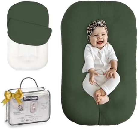 Baby Lounger Newborn 0-24 Months, Home and Travel Infant Cushion-Moss