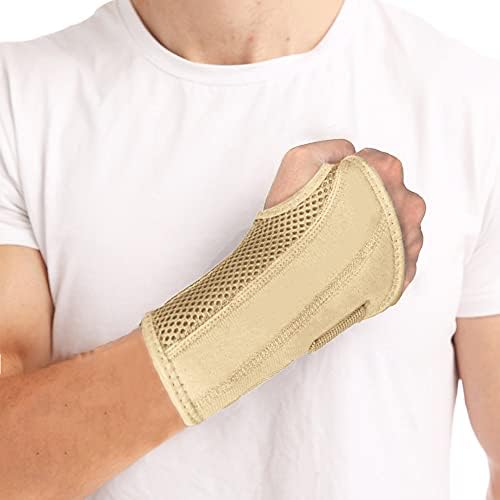 NuCamper Wrist Brace for Carpal Tunnel Night Wrist Support Left Hand Beige