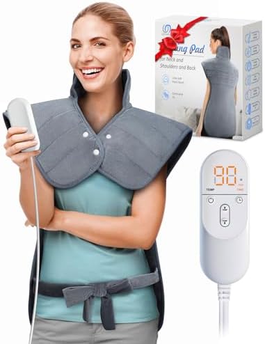 Heating Pad for Neck Shoulders and Back - 6 Heat Levels 4 Timers Auto-Off