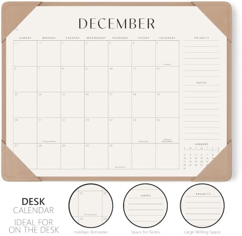 Jotsome Desk Calendar 2026-2027 with Mat, Large Blotter Calendar 22" x 17"