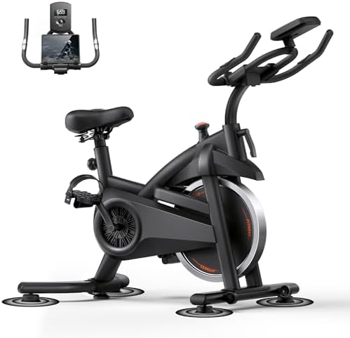 CURSOR Exercise Bike, Magnetic Friction Stationary Bikes for Home with APP
