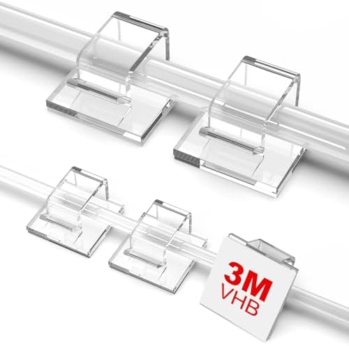 TidyHelper 100 PCS Outdoor Light Clips Clear, Small & Large Cable Clips