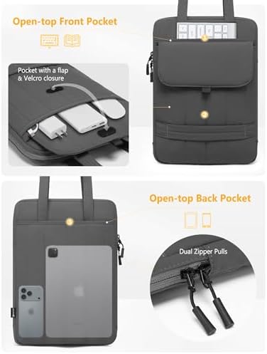 HYZUO 13.3-14 Inch Puffy Laptop Case Sleeve Padded Handbag, Space Gray