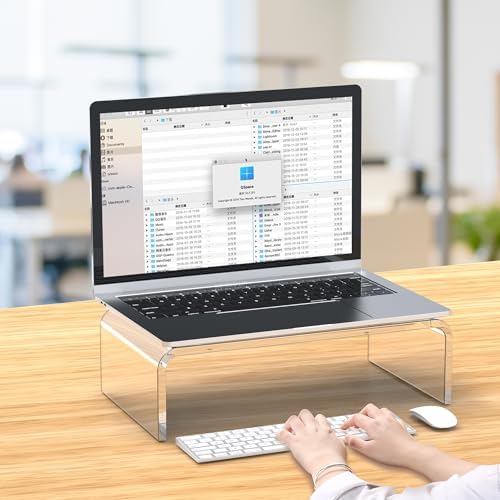 Acrylic Monitor Stand Riser Clear Laptop Stand Riser L12.5 xW7.5 xH4