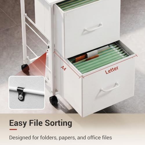 DEVAISE 2 Drawer Mobile File Cabinet with Open Storage Shelf