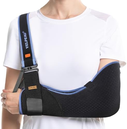 Velpeau Medical Arm Sling Shoulder Immobilizer for Women and Men, Black M