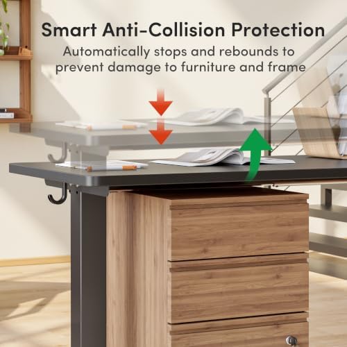 FEZIBO 75" x 63" L-Shaped Standing Desk - Adjustable Corner Desk L Shape, L-Shaped Adjustable Desk with Splice Board, L Shape Standing Desk, Black