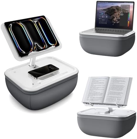 elitehood Adjustable iPad Pillow Stand for Lap, Soft Cushion Lap Beanbag