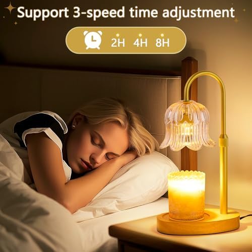 Candle Warmer Lamp Electric Timer - Flower Home Decor Women Birthday Gifts