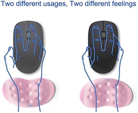 BRILA Ergonomic Memory Foam Mouse Wrist Rest Support Pad Cushion for Computer, Laptop, Office Work, PC Gaming - Massage Holes Design - Wrist Pain Relief (Pink Mouse Wrist Rest)