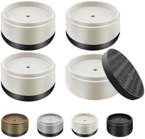 Furniture Risers Bed Risers Heavy Duty 1 inch, 2 inch, 3 inch, 4 inch Round Adjustable Bed Lifts Riser for Desk Legs Table Couch Sofa Chair Refrigerator Washing Machine (1 Inch, White, 4 Pack)
