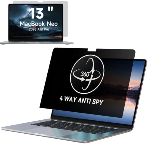 IPROKKO 360° Privacy Screen (Matte) for 2026 MacBook Neo 13-inch A18 Pro