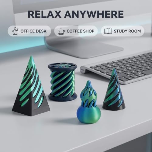 4 Pc Spiral Cone Fidget Toy, Optical Illusion Smooth 3D Printed Fidget Toys