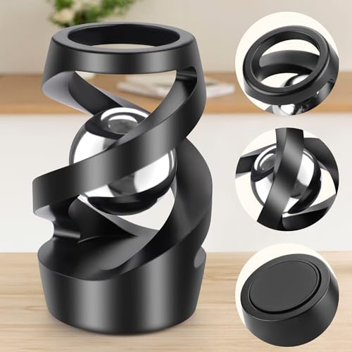 Upgraded Kinetic Spinning Desk Toy, Stress Relief Gadget, Black