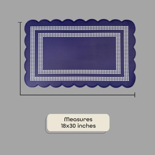 Anti Fatigue Scallop Mat 18 x 30 in, Remi, Navy/White