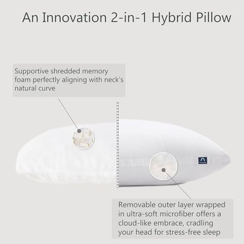 ACCURATEX Euro Pillows 26x26, Adjustable Shredded Memory Foam Pillow