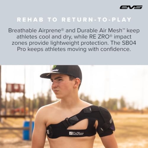 EVS SB04 Pro Shoulder Brace Men, Compression Fit w/ReZro Protection, L