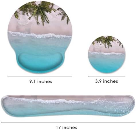 Britimes Ergonomic Mouse Pad Set with Wrist Rest, Ocean Blue