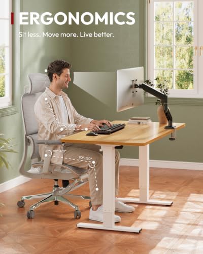 SANODESK One-Piece 48 x 24'' Electric Height Adjustable Standing Desk
