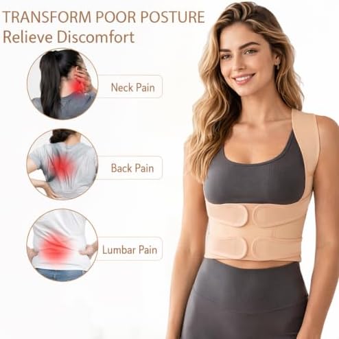 Posture Corrector for Women 2-in-1 Adjustable Full Back Brace Support