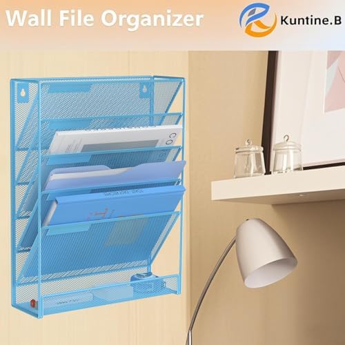Kuntine.B Wall File Organizer Office Hanging Magazine Holder Wall File Organizer for Office Home