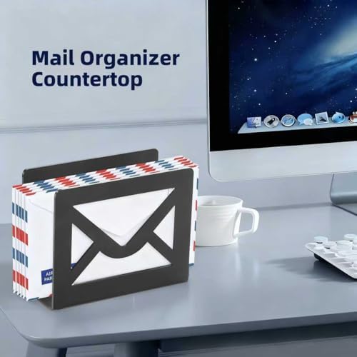 Desktop Letter Holder, Metal Desktop Mail Holder for Desk