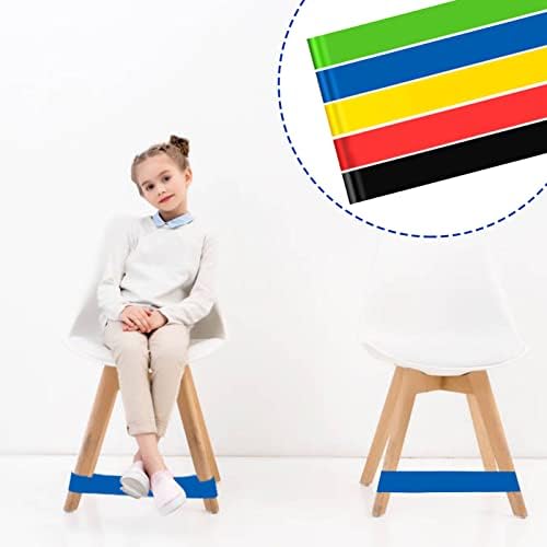 10 PCS Chair Bands for Kids, Flexible Seating Classroom Furniture Rubber Bands for Kids with Fidgety Feet, Foot Bands for School Classroom Chairs and Desk, Autism, Hyperactivity (black)