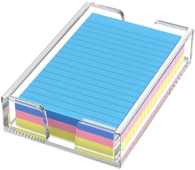 WINFFOR Acrylic Notepad Holder Dispenser - 4x6 in Sticky Note Memo Holder Self-Stick Note Pad Organizer (W/O Pads) Office Desk Accessories School Supplies, Crystal Clear