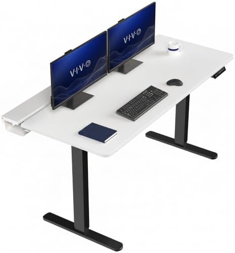 VIVO White 60 x 30 in Standing Desk, DESK-KIT-1B6-P3W