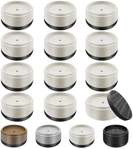 Furniture Risers Bed Risers Heavy Duty 1 inch, 2 inch, 3 inch, 4 inch Round Adjustable Bed Lifts Riser for Desk Legs Table Couch Sofa Chair Refrigerator Washing Machine (1 Inch, White, 12 Pack)