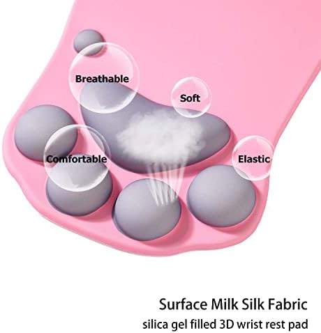 Cat Paw Mouse Pad, Ergonomic Mouse Mat with Wrist Support