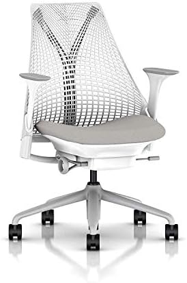 Arm Pads Caps Replacement for Herman Miller Sayl Office Chair, Fixed and Height-Adjustable Armrest, Light Gray Vinyl (1-Pair)