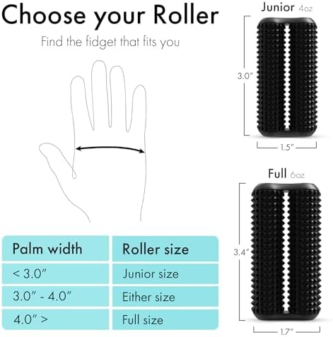 ONO Roller - Handheld Fidget Toy for Adults | Help Relieve Stress, Anxiety, Tension | Promotes Focus, Clarity | Compact, Portable Design (Acupressure, Junior Size - Aluminum)