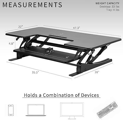 VIVO Black 48 in Standing Desk Converter, DESK-V048V