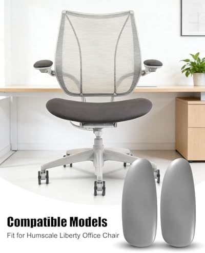 Armrest Pads Cover Fit for Humanscale Liberty Grey Color 2PCS (1-Pair)