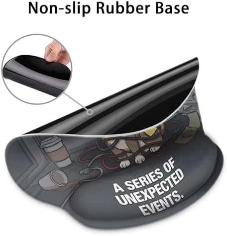 Britimes Ergonomic Mouse Pad with Wrist Support, Cat Coffee Grey