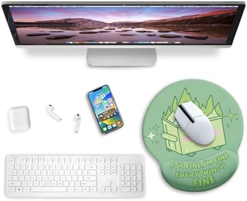 Blusabaca Dumpster on Fire Ergonomic Mouse Pad with Gel Wrist Rest, Funny