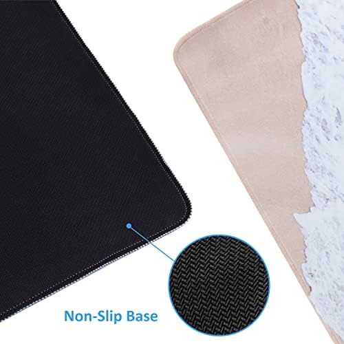 iCasso Extended Gaming Mouse Pad,35.4 x 15.7in Desk Pad,Beach