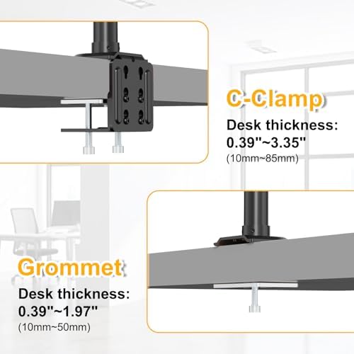 Steel Extra Tall 32 Inch 2-Section Monitor Stand Pole with Mounting Base