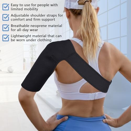 Shoulder Brace for Women, Shoulder Compression Sleeve, Adjustable and Can be Worn Under Clothes, Rotator Cuff for Pain Relief (Left shoulder women)
